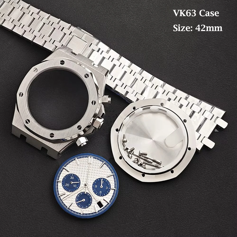 VK63 Case 42mm Octagonal Watch Case Silver Stainless steel Case Suitable for VK63 Quartz Movement 32mm Dial Watch Case Parts
VK63 Case 42mm Octagonal Watch Case Silver Stainless steel Case Suitable for VK63 Quartz Movement 32mm Dial Watch Case Parts