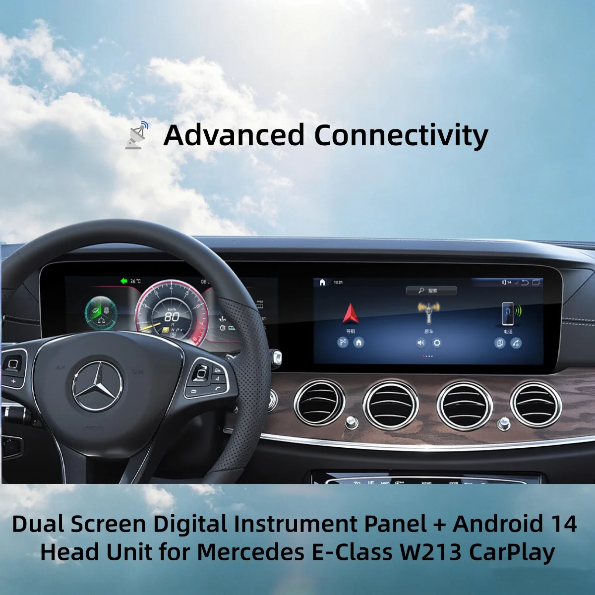 12.3+12.3inch Car Multimedia Player Screen Android 14 Auto HeadUnit Carplay GPS Stereo For Mercedes Benz E Class W213 2016-2019
12.3+12.3inch Car Multimedia Player Screen Android 14 Auto HeadUnit Carplay GPS Stereo For Mercedes Benz E Class W213 2016-2019