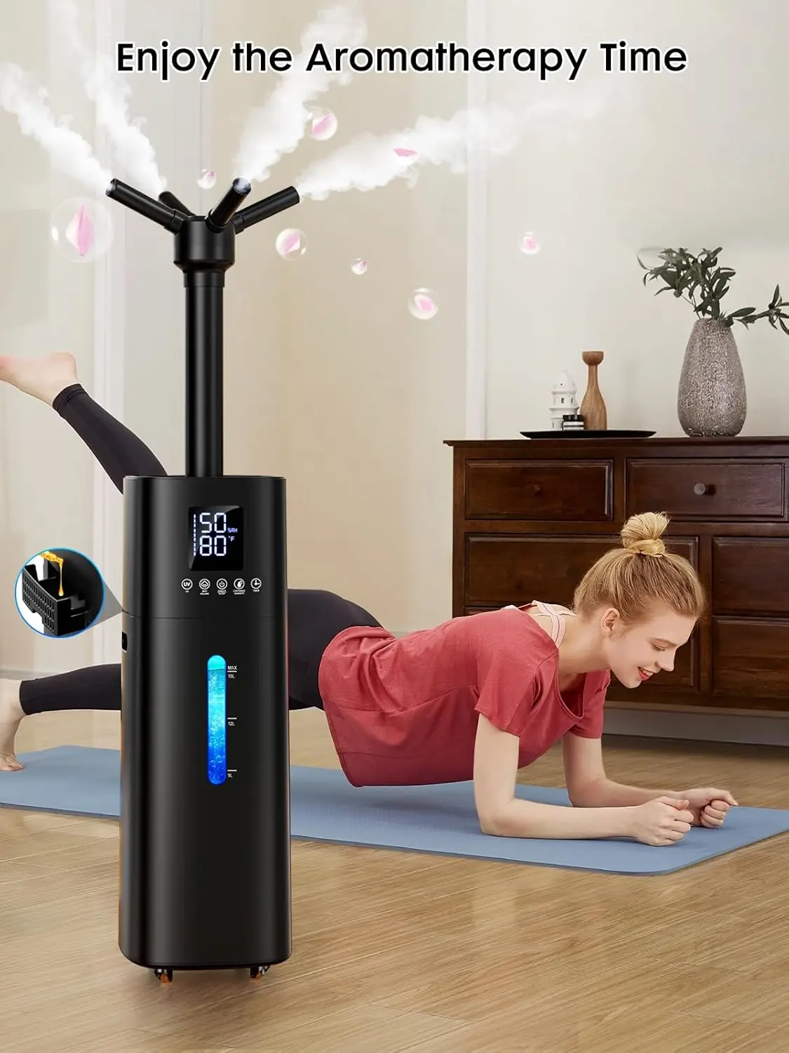 15L/4Gal Humidifier Large Room, 600mL/h Misting, 1200ft² Coverage, Auto Humidity Control, 72H Runtime, Top Fill, Aroma Diffuser,
15L/4Gal Humidifier Large Room, 600mL/h Misting, 1200ft² Coverage, Auto Humidity Control, 72H Runtime, Top Fill, Aroma Diffuser,