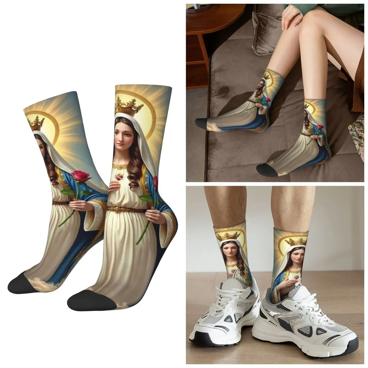 All Seasons Virgin Mary Vintage Style Socks Harajuku Sport Middle Tube Socks Fashion Stockings for Men Women Christmas Gifts
All Seasons Virgin Mary Vintage Style Socks Harajuku Sport Middle Tube Socks Fashion Stockings for Men Women Christmas Gifts