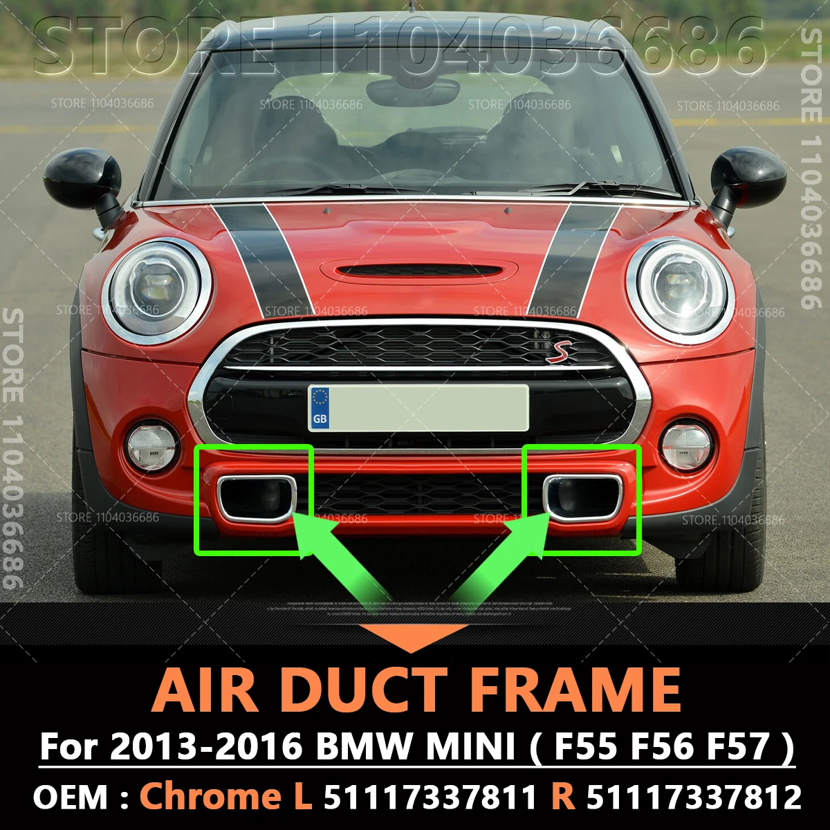 For 2013-2016 F55 F56 F57 BMW MINI Cooper Front Bumper Cover Air Duct Frame 51117337809 51117337810 51117337811 51117337812
For 2013-2016 F55 F56 F57 BMW MINI Cooper Front Bumper Cover Air Duct Frame 51117337809 51117337810 51117337811 51117337812