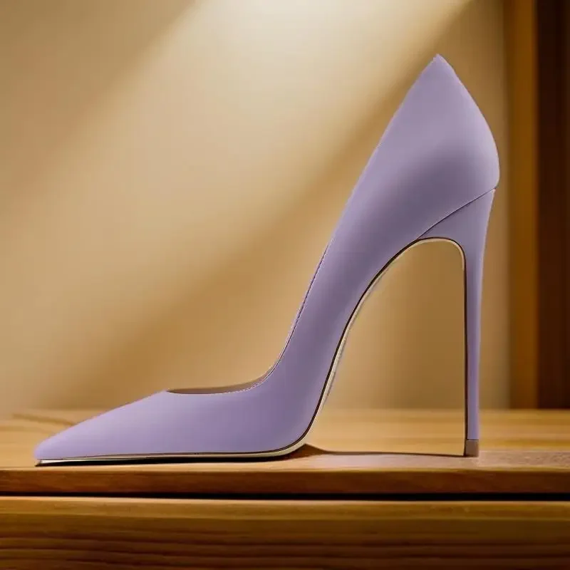 Pink, light gray, purple green, blue anti suede pointed high heels slim heels street photography plus size commuting shoes 34-46
Pink, light gray, purple green, blue anti suede pointed high heels slim heels street photography plus size commuting shoes 34-46