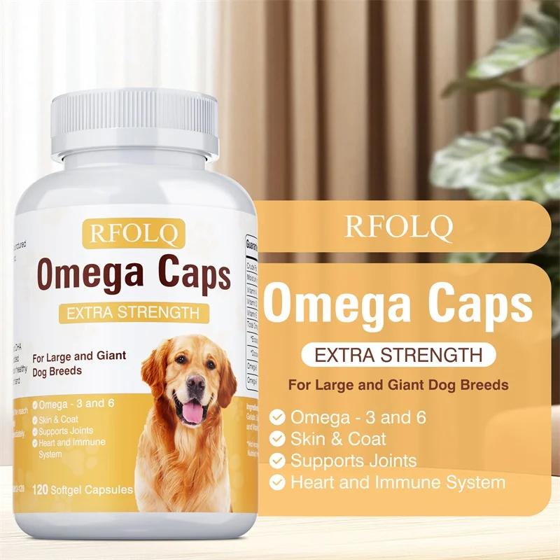 Добавки Омега для собак — Рыбное масло для собак с ЭPA и ДХА — способствует здоровью сердца, коже, пальто и иммунитета 
Добавки Омега для собак — Рыбное масло для собак с ЭPA и ДХА — способствует здоровью сердца, коже, пальто и иммунитета