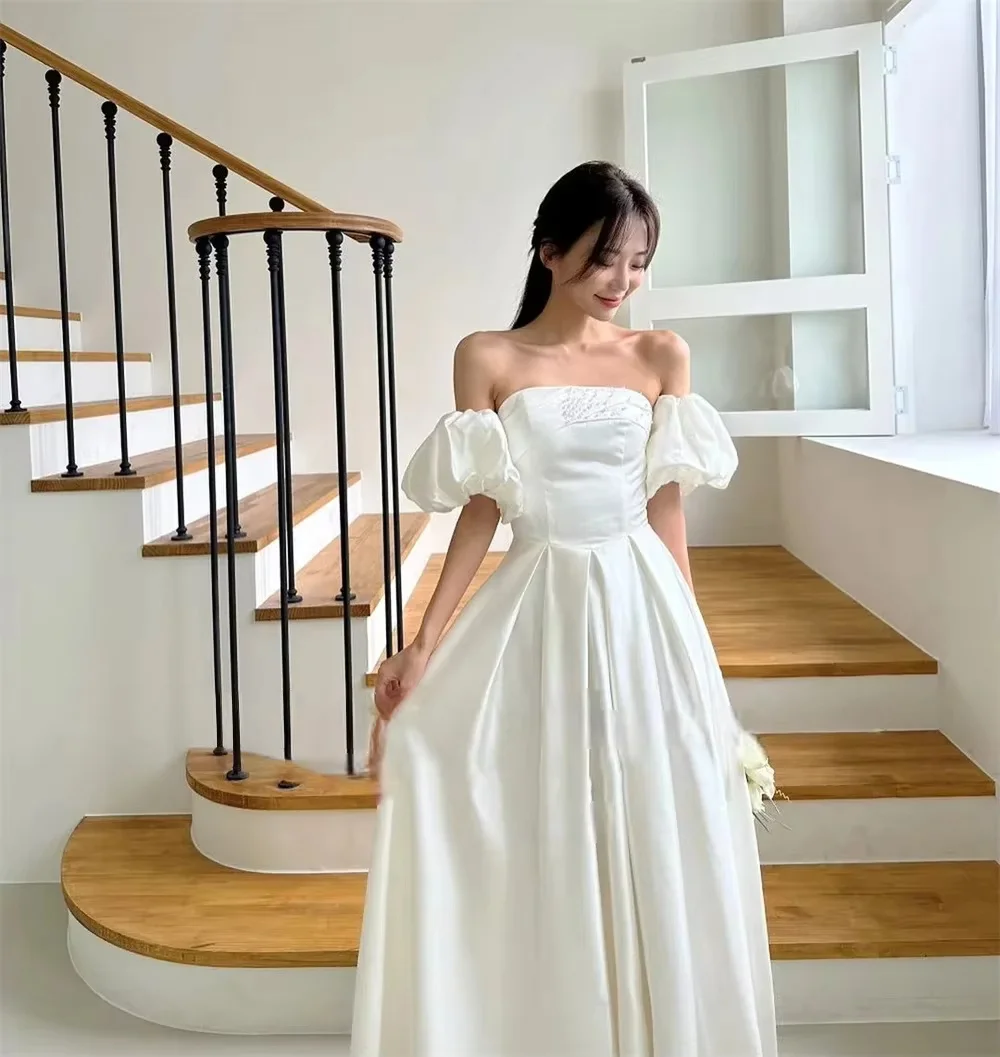 OLOEY Simple Soft Satin A Line Wedding Party Dresses Korea Photo shoot Sweetheart Puff Short Sleeves Bridal Gowns Corset Back
OLOEY Simple Soft Satin A Line Wedding Party Dresses Korea Photo shoot Sweetheart Puff Short Sleeves Bridal Gowns Corset Back