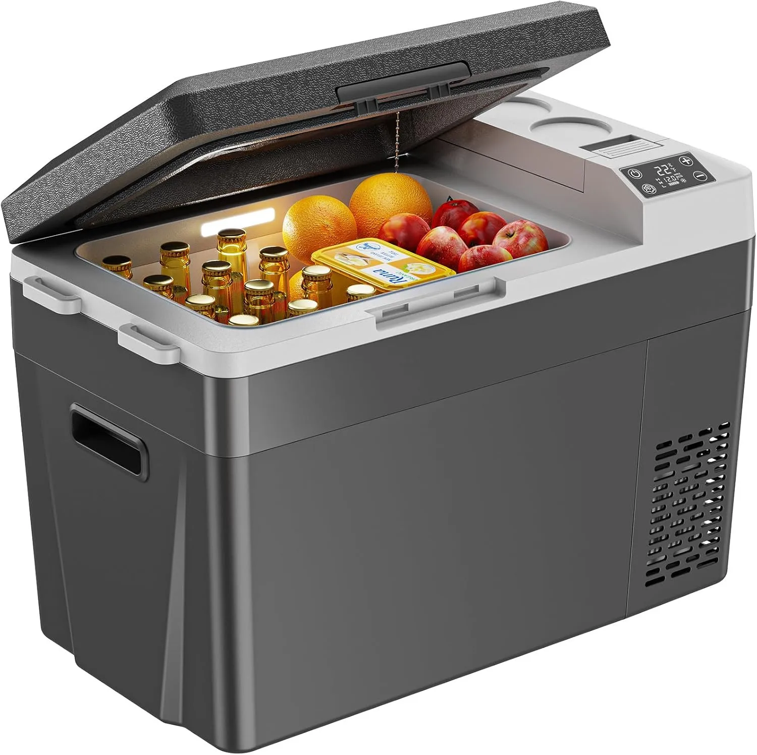 Portable 24QT Electric Cooler & Car Fridge -12V/110V, -4°F to +68°F
Portable 24QT Electric Cooler & Car Fridge -12V/110V, -4°F to +68°F