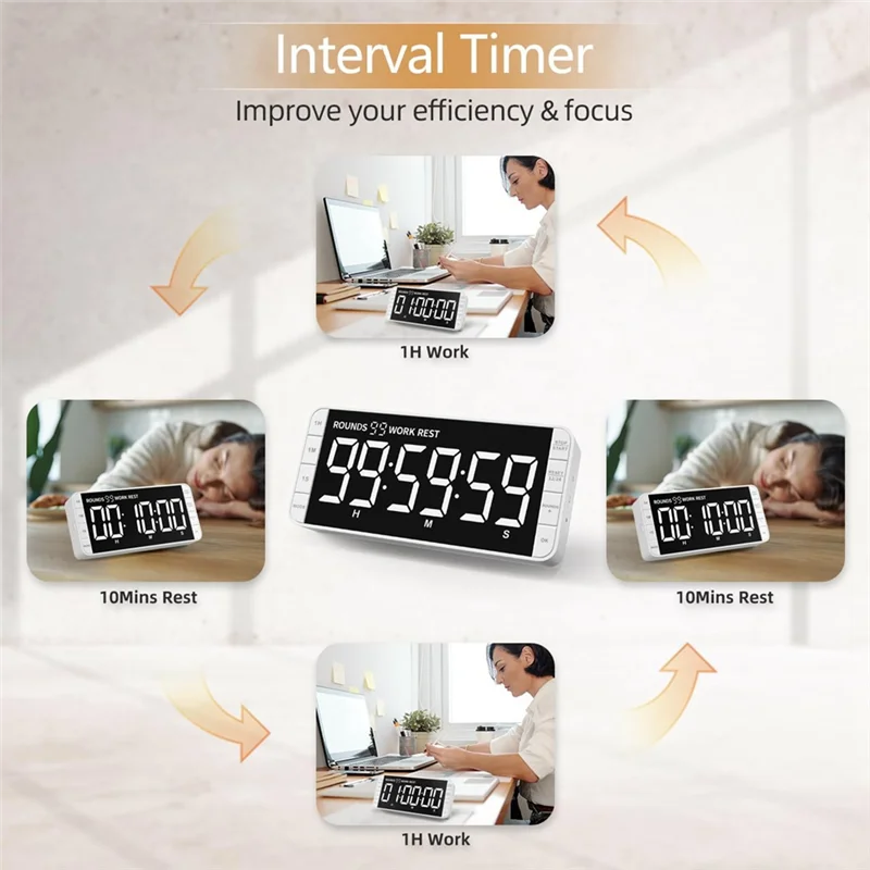 SOFT-Gym Timer With 3 Brightness, 5 Alarms And 4 Volume Levels For Classroom For Home Gym Garage Boxing
SOFT-Gym Timer With 3 Brightness, 5 Alarms And 4 Volume Levels For Classroom For Home Gym Garage Boxing