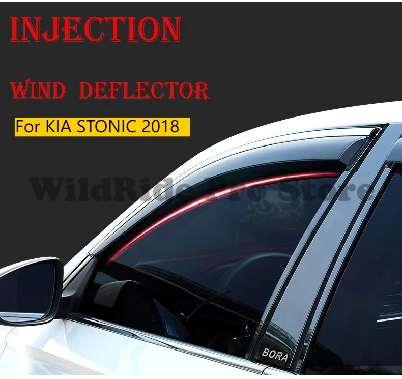For KIA STONIC 2018 Car Injection Window Deflectors Vent Visor, High Quality with Stainless Steel.
For KIA STONIC 2018 Car Injection Window Deflectors Vent Visor, High Quality with Stainless Steel.