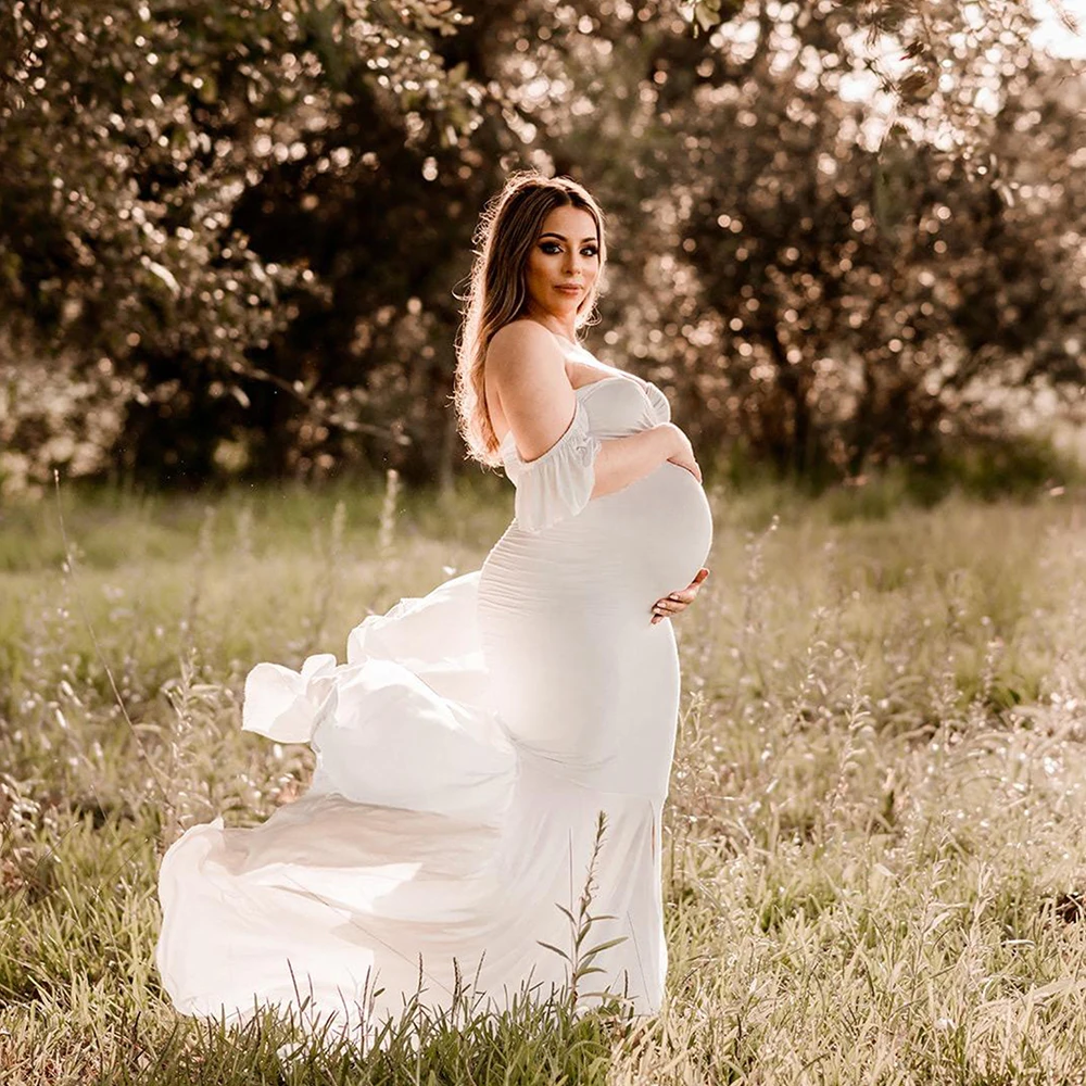 Maternity Dress Photography Tube Top Ruffle Sleeve Slim Fishtail Bridesmaid Wedding Maxi Gown Pregnant Baby Shower Robe
Maternity Dress Photography Tube Top Ruffle Sleeve Slim Fishtail Bridesmaid Wedding Maxi Gown Pregnant Baby Shower Robe