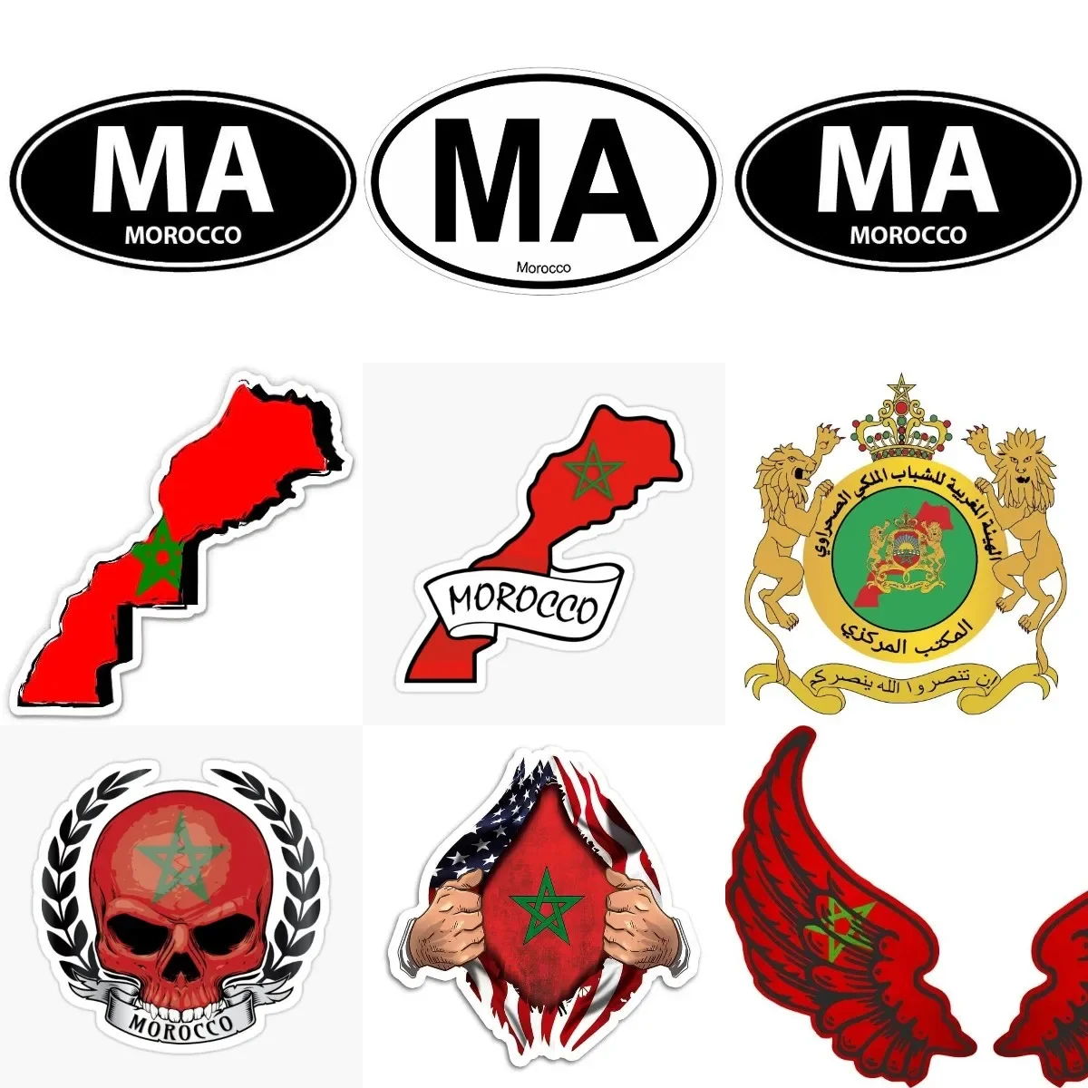 Morocco MA Flag Map National Emblem Sticker for Bicycle Motorcycle Laptop Window Helmet Table Fridge Wall Car Decal Customizable
Morocco MA Flag Map National Emblem Sticker for Bicycle Motorcycle Laptop Window Helmet Table Fridge Wall Car Decal Customizable