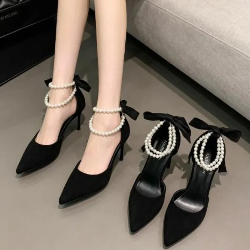 2026 New Summer Bow Black High Heel Sandals Lace-up Solid Ladies Shoes Fashion Thin Heels Buckle Women's Sandals Banquet
2026 New Summer Bow Black High Heel Sandals Lace-up Solid Ladies Shoes Fashion Thin Heels Buckle Women's Sandals Banquet