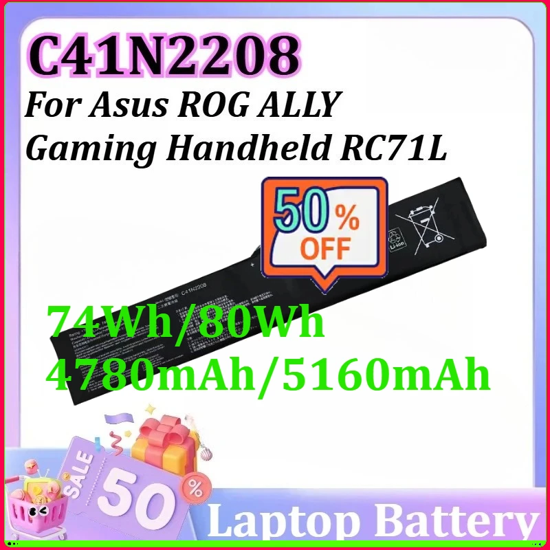 For Asus ROG ALLY Gaming Handheld RC71L High-Capacity Replacement Battery New 74Wh/80Wh 4780mAh/5160mAh C41N2208 Battery 15.48V
For Asus ROG ALLY Gaming Handheld RC71L High-Capacity Replacement Battery New 74Wh/80Wh 4780mAh/5160mAh C41N2208 Battery 15.48V