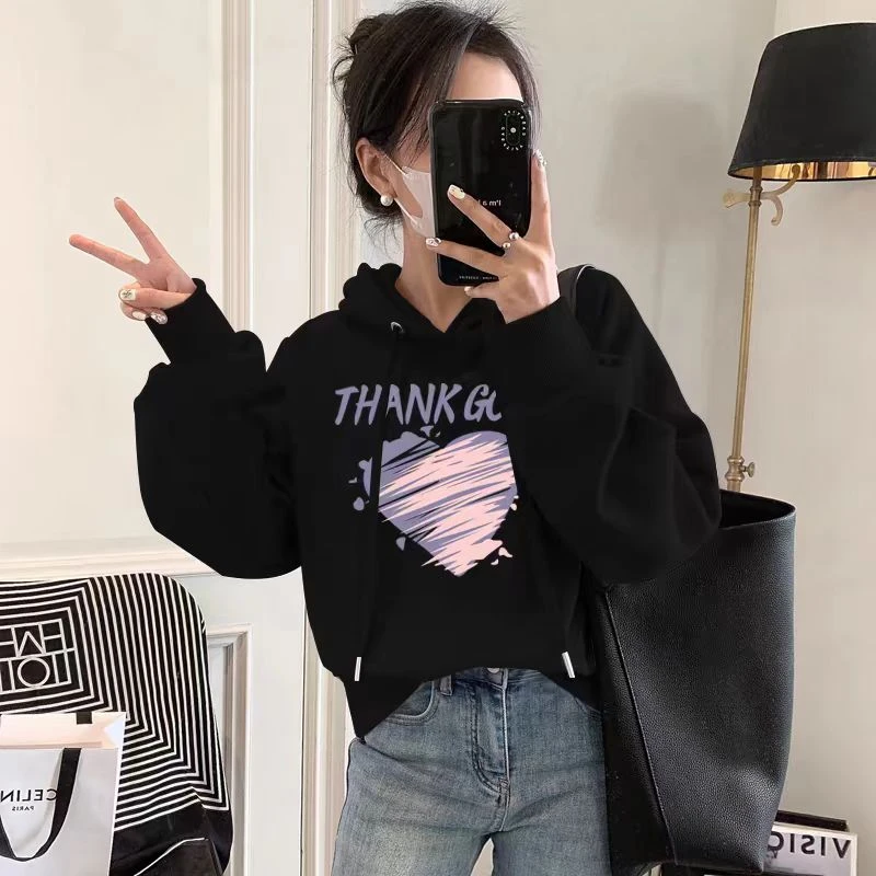 Spring Autumn Thin Love Heart Sweatshirt Women Winter New Thickened Loose Hooded Letter Print Casual Comfortable Streetwear
Spring Autumn Thin Love Heart Sweatshirt Women Winter New Thickened Loose Hooded Letter Print Casual Comfortable Streetwear