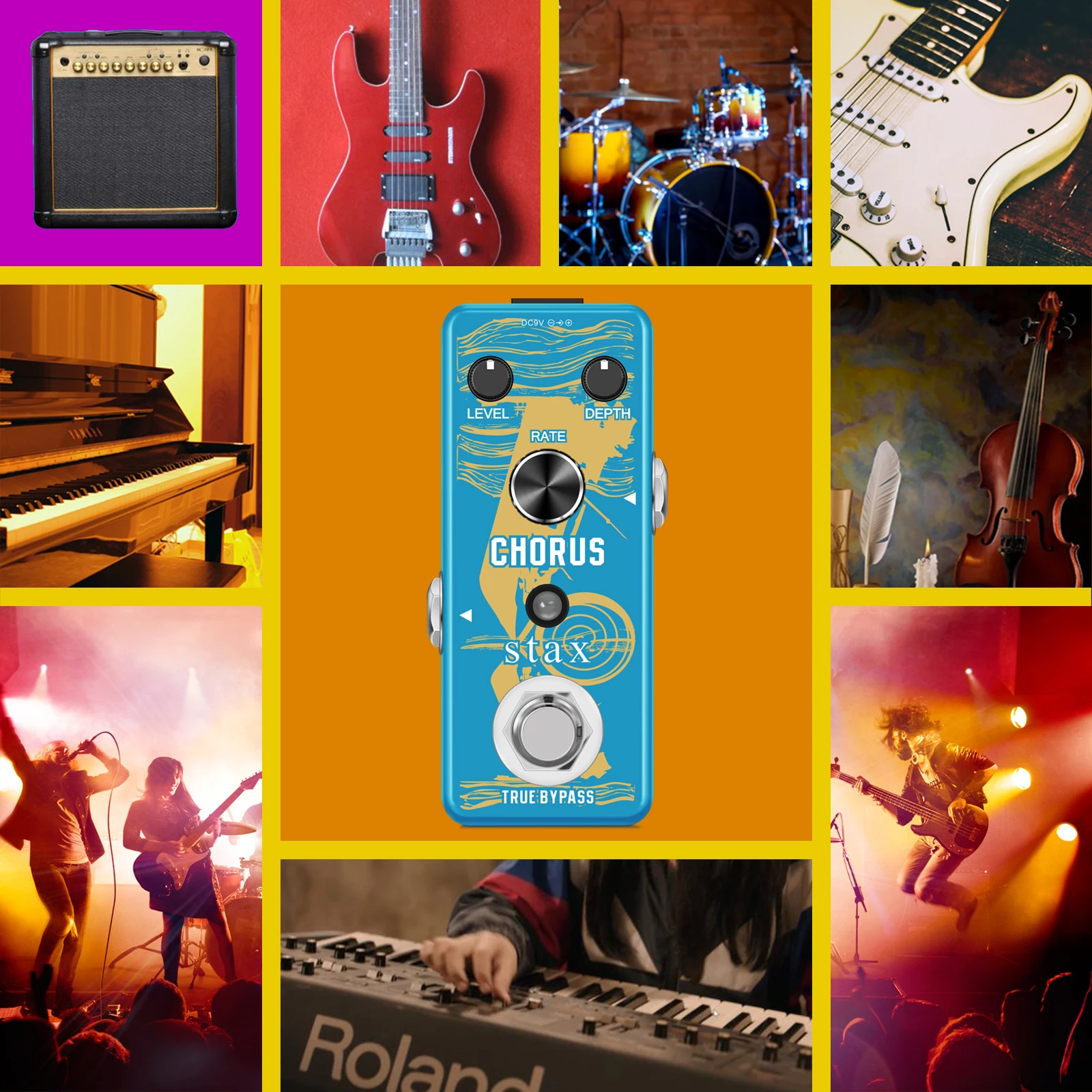Stax LEF-304 Guitar Analog Chorus Pedal Ensemble King Level Depth Knob High Warm And Clear Chorus Sound With BBD Chip R
Stax LEF-304 Guitar Analog Chorus Pedal Ensemble King Level Depth Knob High Warm And Clear Chorus Sound With BBD Chip R
