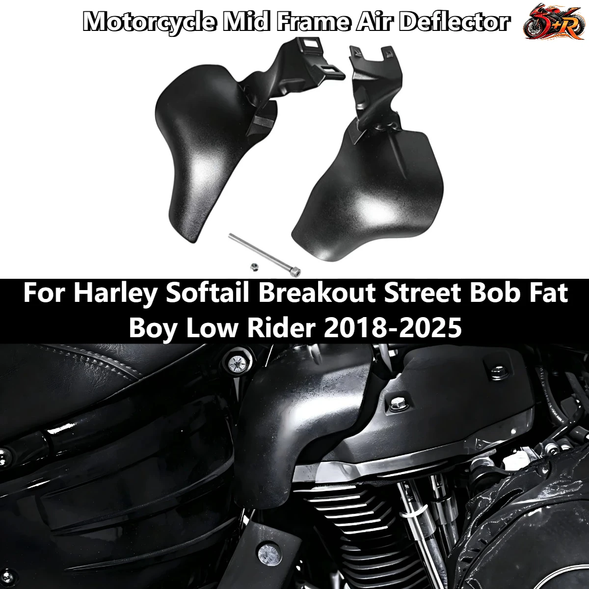 NEW Motorcycle Black Mid Frame Air Deflector For Harley Softail Breakout Street Bob Fat Boy Low Rider 2018-2025 DONGRAN
NEW Motorcycle Black Mid Frame Air Deflector For Harley Softail Breakout Street Bob Fat Boy Low Rider 2018-2025 DONGRAN