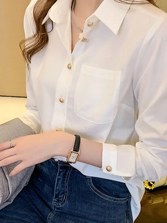 Белая шифоновая блузка Ele для женщин: модный топ на весну-осень-зиму, новинка, роскошный вид, длинный рукав, классический воротник
Белая шифоновая блузка Ele для женщин: модный топ на весну-осень-зиму, новинка, роскошный вид, длинный рукав, классический воротник