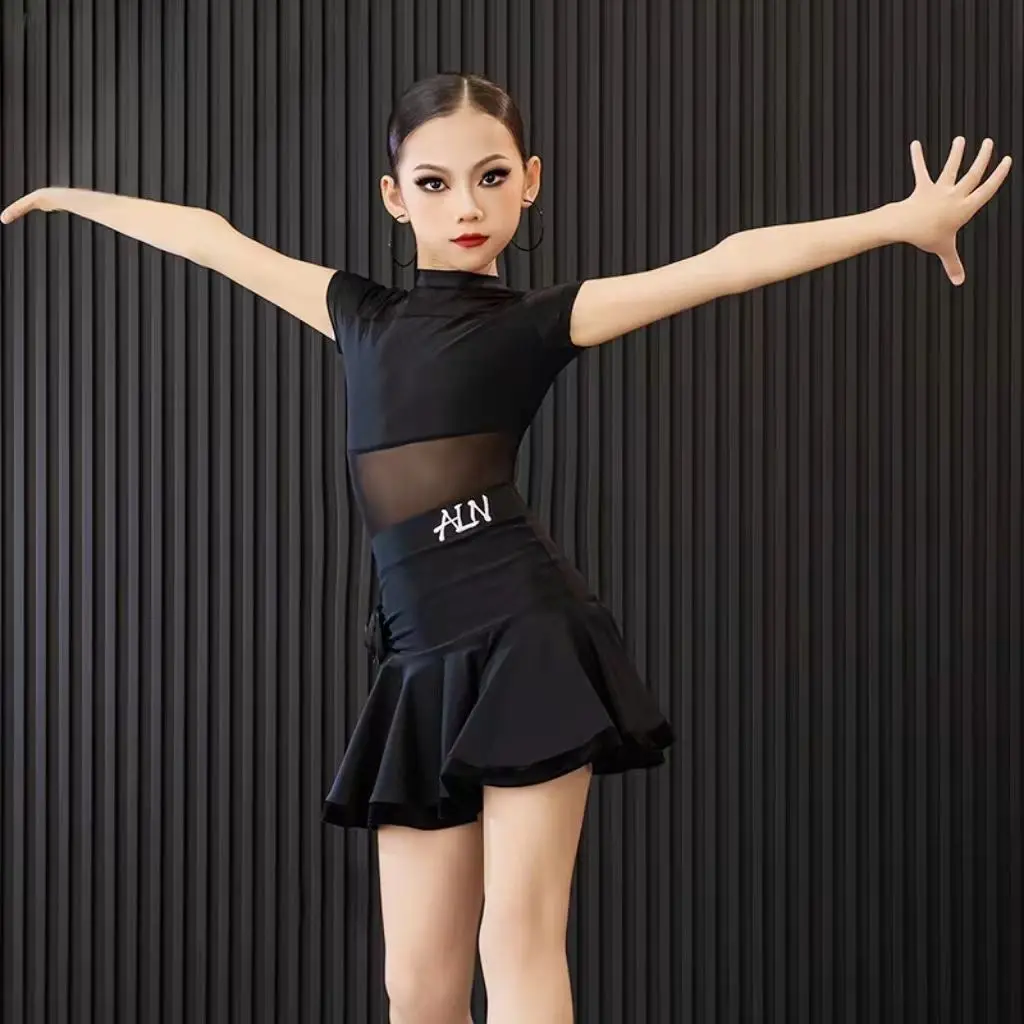 Children Latin Dance Dress for Girls 2026 New Black Mesh Yarn Tops Skirt Set Cha-cha Samba Rumba Training Performance Clothing
Children Latin Dance Dress for Girls 2026 New Black Mesh Yarn Tops Skirt Set Cha-cha Samba Rumba Training Performance Clothing