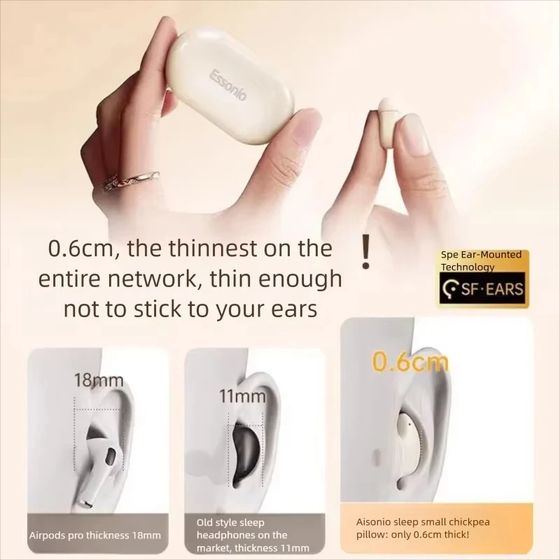 ESSONIO ES-i88 53dB ANC Bluetooth 5.4 Sleep Earbuds Active Noise Cancelling Ultra-Thin 0.6cm Side Sleeping TWS Earphones
ESSONIO ES-i88 53dB ANC Bluetooth 5.4 Sleep Earbuds Active Noise Cancelling Ultra-Thin 0.6cm Side Sleeping TWS Earphones