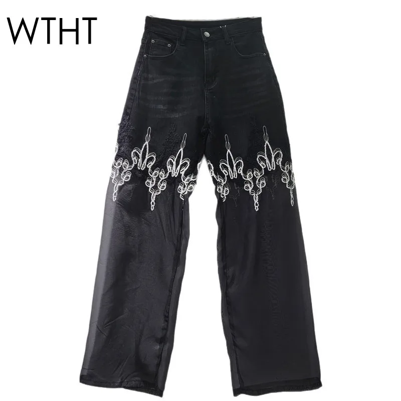 WTHT Fashion New Women Patchwork Embroidery Gauze Design Straight Jeans 2025 Summer Trendy High Waist Denim Pants Female 1LS1939
WTHT Fashion New Women Patchwork Embroidery Gauze Design Straight Jeans 2025 Summer Trendy High Waist Denim Pants Female 1LS1939