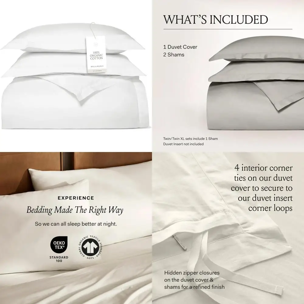 Роскошный комплект пододеяльников из органического хлопка Percale — King/California King, White — включает 1 пододеяльник и 2 шама — Crisp и Nat.
Роскошный комплект пододеяльников из органического хлопка Percale — King/California King, White — включает 1 пододеяльник и 2 шама — Crisp и Nat.