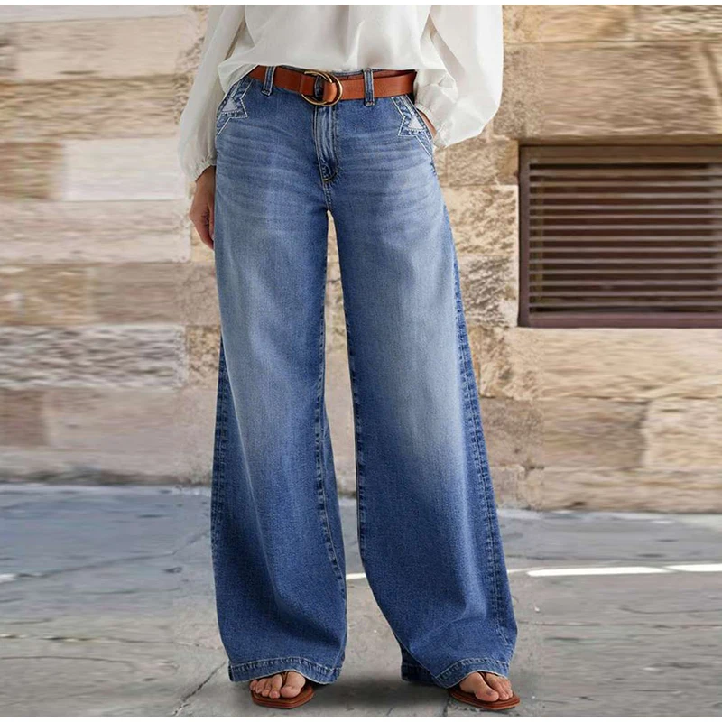Spring New Women Vintage Street Straight Leg Jeans Loose Button Pocket Washed Denim Wide Leg Pants High Waist Casual Jeans 2025
Spring New Women Vintage Street Straight Leg Jeans Loose Button Pocket Washed Denim Wide Leg Pants High Waist Casual Jeans 2025
