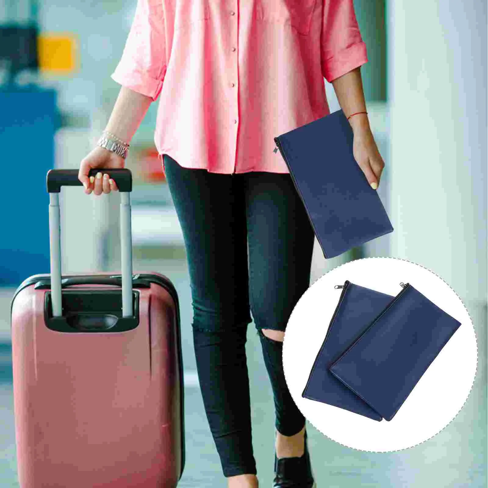 2 Pcs Zippers Pu Bill Bag Cash Deposit Storage 2pcs Packed Navy Blue Pencil Pouch with Money Envelopes for Budgeting
2 Pcs Zippers Pu Bill Bag Cash Deposit Storage 2pcs Packed Navy Blue Pencil Pouch with Money Envelopes for Budgeting