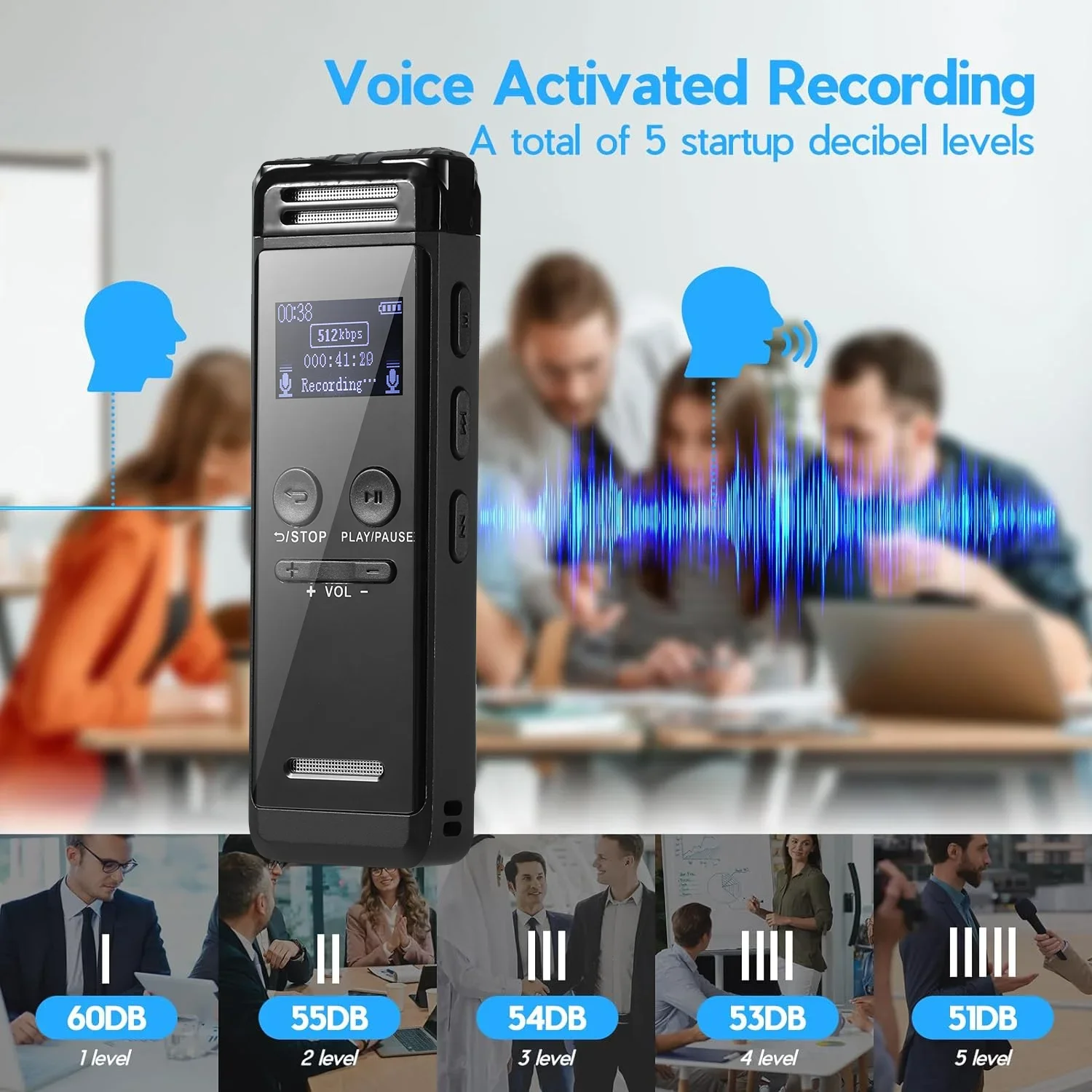 Digital Voice Recorder Mini Voice Recorder Upgraded Small Audio Recorder with MP3&USB for Lectures Meetings Interviews
Digital Voice Recorder Mini Voice Recorder Upgraded Small Audio Recorder with MP3&USB for Lectures Meetings Interviews
