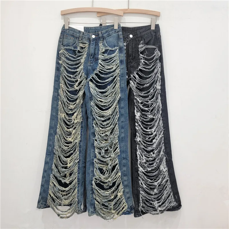 Ripped Jeans for Women, Loose Wide-Leg Straight Trendy Beggar Style Slimming High Street Design Niche Long Pants, Demim Trousers
Ripped Jeans for Women, Loose Wide-Leg Straight Trendy Beggar Style Slimming High Street Design Niche Long Pants, Demim Trousers