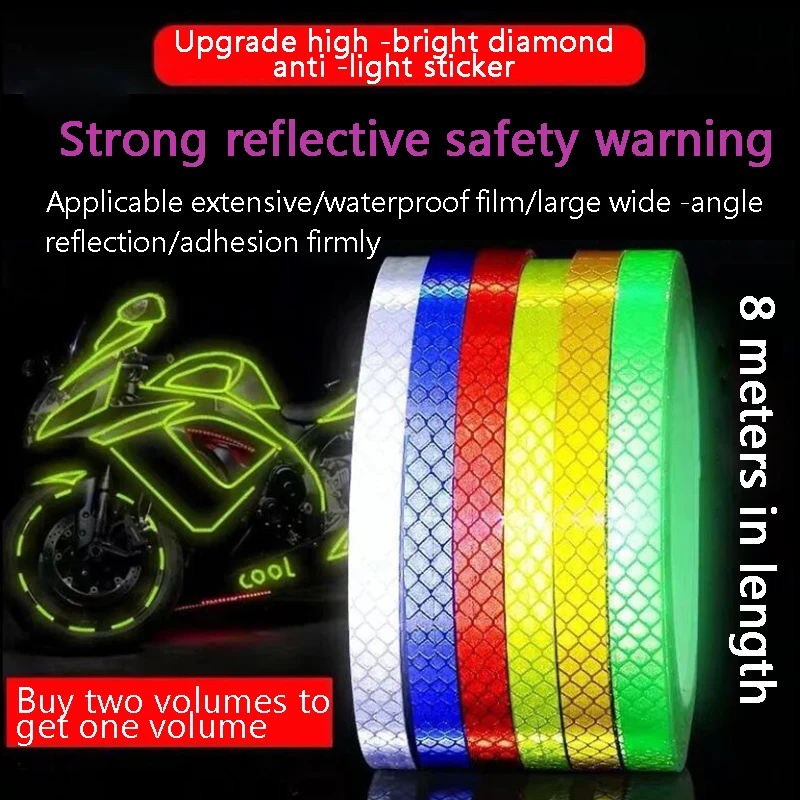 Bike Wheels Reflective Stickers Cycling Fluorescent Reflect Strip Adhesive Tape for 1cm*8m MTB Bicycle Warning Safety Decor Stic
Bike Wheels Reflective Stickers Cycling Fluorescent Reflect Strip Adhesive Tape for 1cm*8m MTB Bicycle Warning Safety Decor Stic