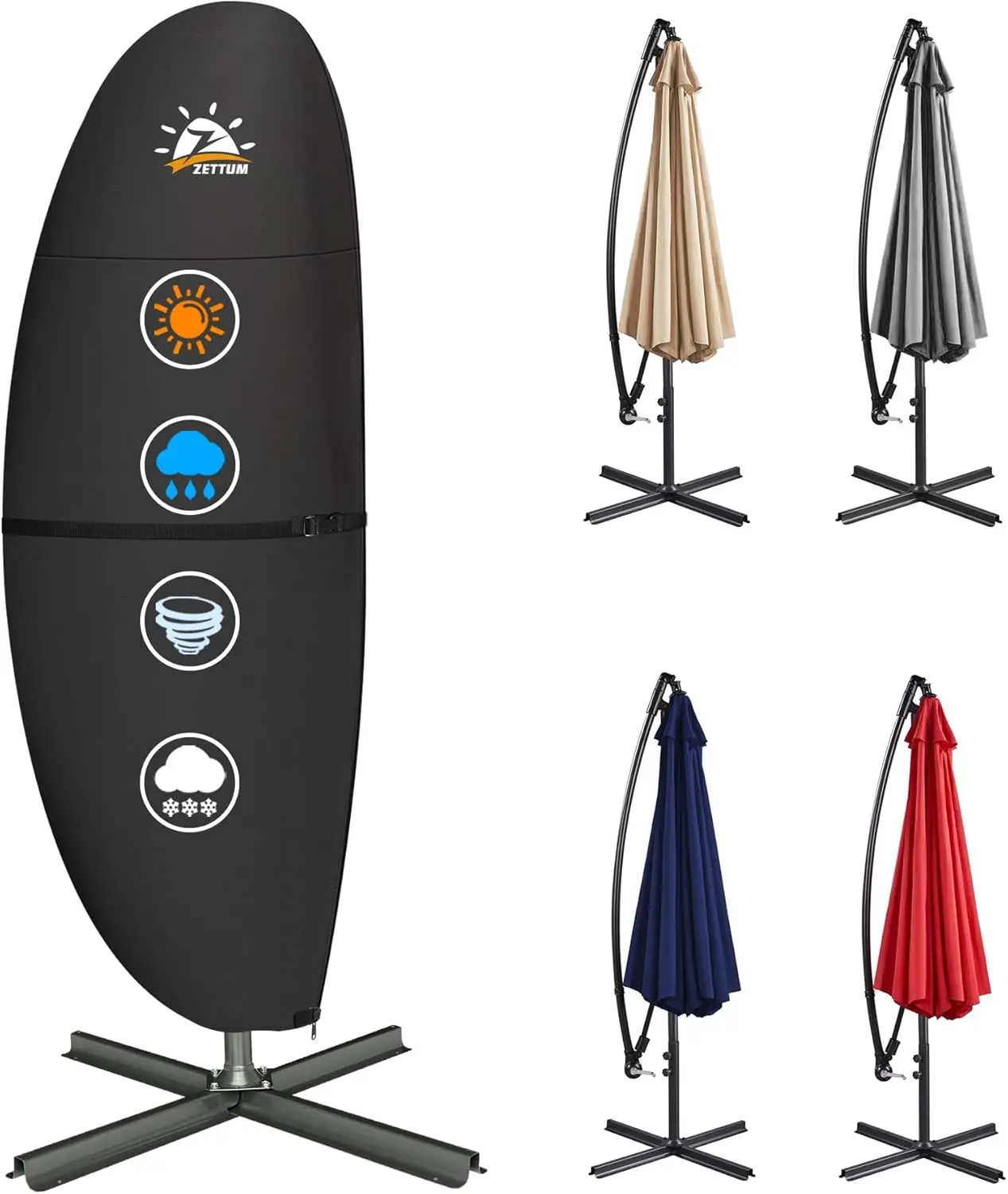 Прочный водонепроницаемый чехол для консольного зонта (7,5-11,5 футов) для уличных зонтов с боковой опорой, износостойкий и ветроустойчивый
Прочный водонепроницаемый чехол для консольного зонта (7,5-11,5 футов) для уличных зонтов с боковой опорой, износостойкий и ветроустойчивый