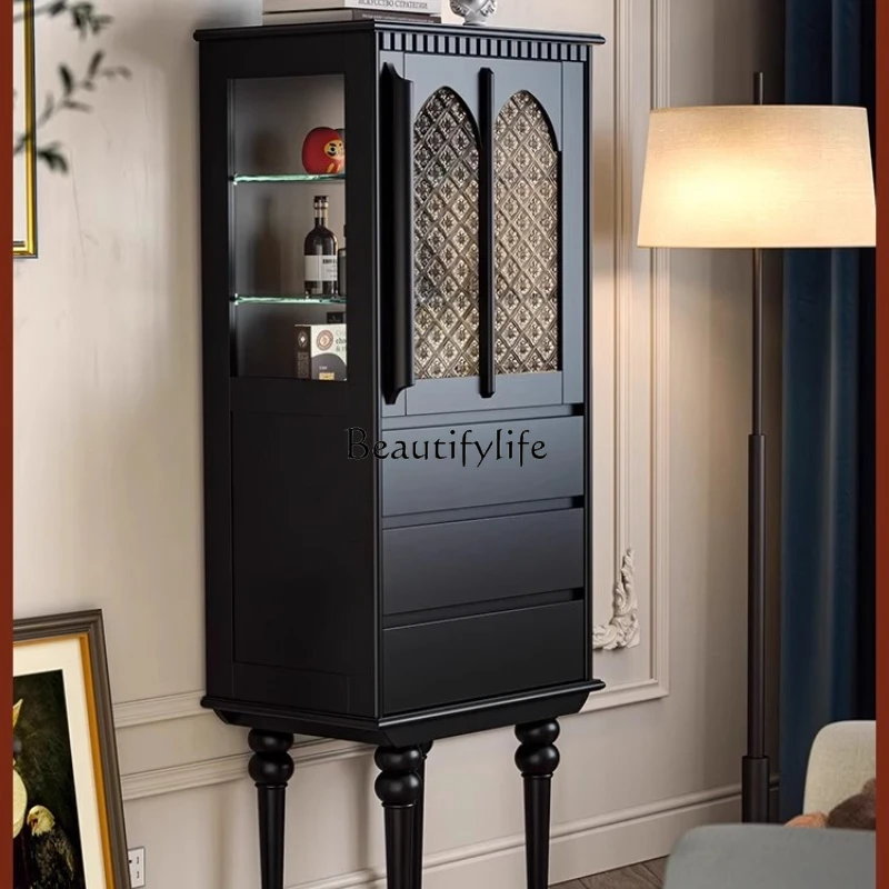 Solid wood American glass door storage wine cabinet living room display floor storage cabinet
Solid wood American glass door storage wine cabinet living room display floor storage cabinet