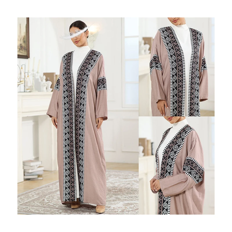 New Arrival Islamic Clothing Muslim Daily Wear Open Abaya Traditional Embroidered Throw Over Abaya Muslim Luxurious pink Abaya
New Arrival Islamic Clothing Muslim Daily Wear Open Abaya Traditional Embroidered Throw Over Abaya Muslim Luxurious pink Abaya