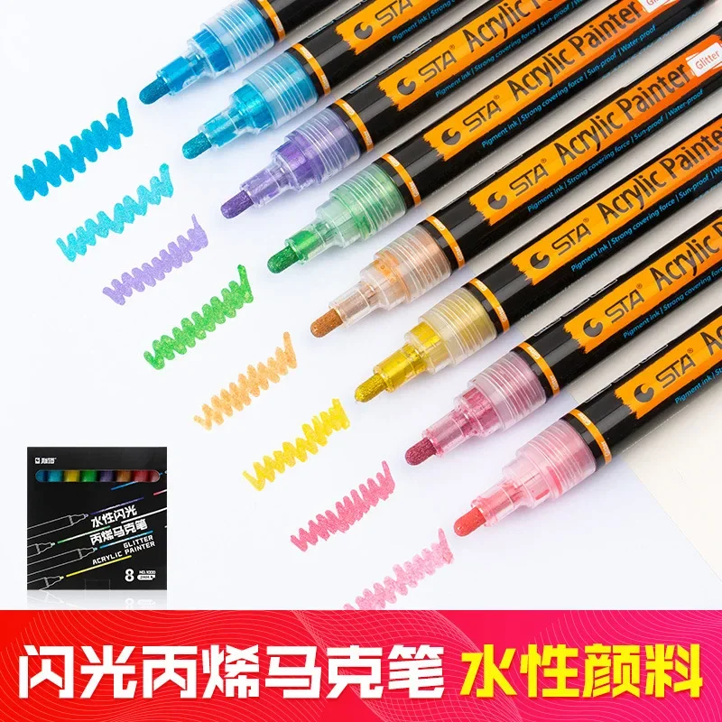 Sta 1000A Water-based 8-color 2mm Flash Acrylic Marker Set DIY Hand-painted Graffiti Coloring Marker
Sta 1000A Water-based 8-color 2mm Flash Acrylic Marker Set DIY Hand-painted Graffiti Coloring Marker