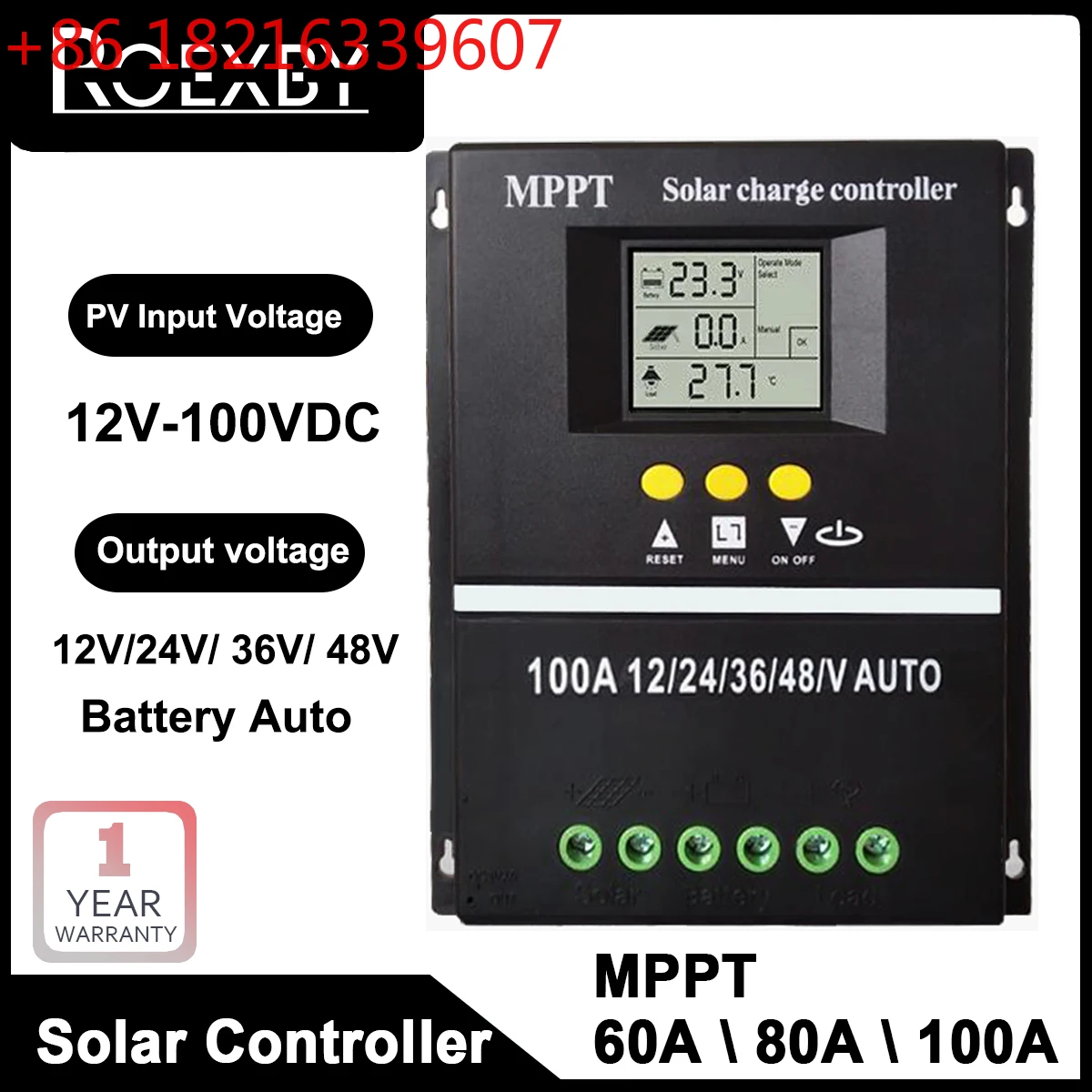 Контроллер заряда солнечных батарей TAO ROEXBY 100A 80A 60A MPPT 12В/24В/36В/48В с ЖК-дисплеем и двойным USB-портом для быстрой зарядки свинцово-кислотных и литиевых аккумуляторов
Контроллер заряда солнечных батарей TAO ROEXBY 100A 80A 60A MPPT 12В/24В/36В/48В с ЖК-дисплеем и двойным USB-портом для быстрой зарядки свинцово-кислотных и литиевых аккумуляторов