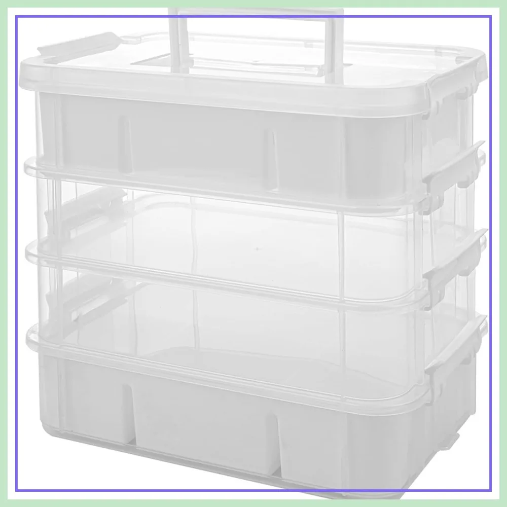4-Layer Durable Sewing Organizer with 2 Removable Trays, 10QT Storage for Craft Supplies, DIY Tools, Art Materials
4-Layer Durable Sewing Organizer with 2 Removable Trays, 10QT Storage for Craft Supplies, DIY Tools, Art Materials