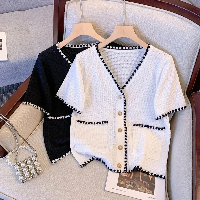 Women's New Knitted Cardigan Loose Hollow OutSweater Retro Coat Temperament Outside Short-Sleeved Bottoming Top Trend E7329
Women's New Knitted Cardigan Loose Hollow OutSweater Retro Coat Temperament Outside Short-Sleeved Bottoming Top Trend E7329