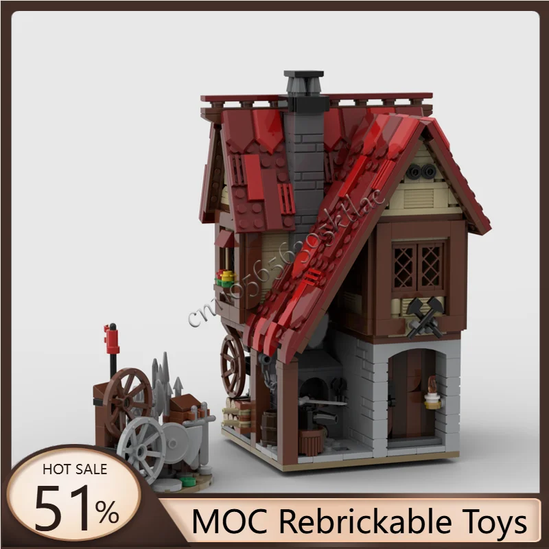 824 PCS MOC Blacksmith Medieval Creative Village Building Set Creative Architecture Model Challenging DIY Toy Gifts For Adults
824 PCS MOC Blacksmith Medieval Creative Village Building Set Creative Architecture Model Challenging DIY Toy Gifts For Adults
