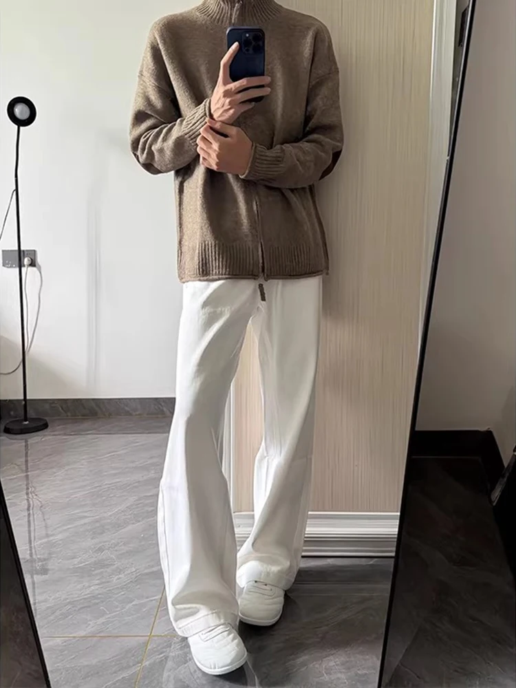 White High Waist Slim Fit Men's Jeans Knife American High Street Style Elastic Casual Wear Resistant Micro Flared Pants
White High Waist Slim Fit Men's Jeans Knife American High Street Style Elastic Casual Wear Resistant Micro Flared Pants