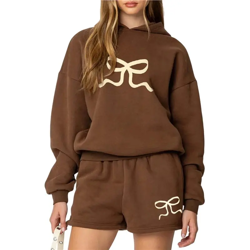 CYL-Women 2 Piece Outfits Bowtrim Print Hoodie Sweatsuit Sets Oversized Sweatshirt Short Sweatpants With Pockets
CYL-Women 2 Piece Outfits Bowtrim Print Hoodie Sweatsuit Sets Oversized Sweatshirt Short Sweatpants With Pockets