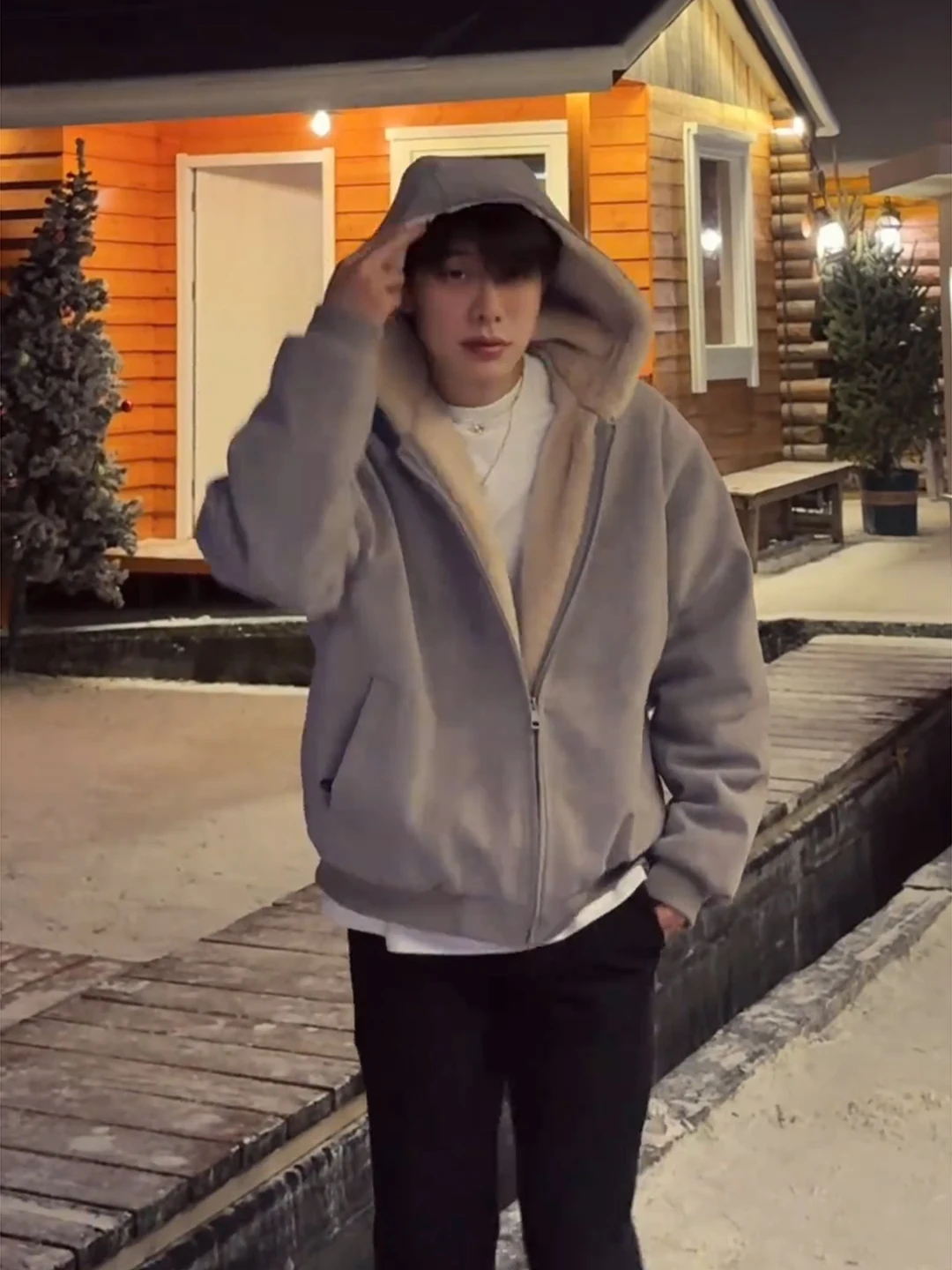 Retro American Hooded PU Leather Cotton Jaet Men's Thiened Warmth Artificial Rabbit Fur Lined Winter Coat Youth Faion
Retro American Hooded PU Leather Cotton Jaet Men's Thiened Warmth Artificial Rabbit Fur Lined Winter Coat Youth Faion