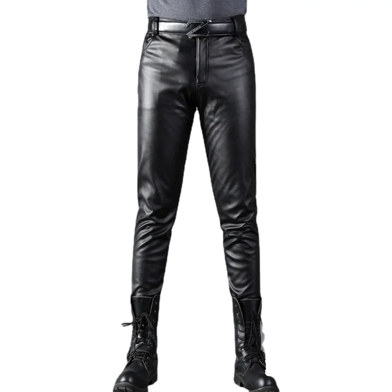 Brand Spring Autumn Men Leather Pants Slim Fit Elastic Style Male Fashion PU Leather Trousers Punk Cosplay Dance Pants
Brand Spring Autumn Men Leather Pants Slim Fit Elastic Style Male Fashion PU Leather Trousers Punk Cosplay Dance Pants