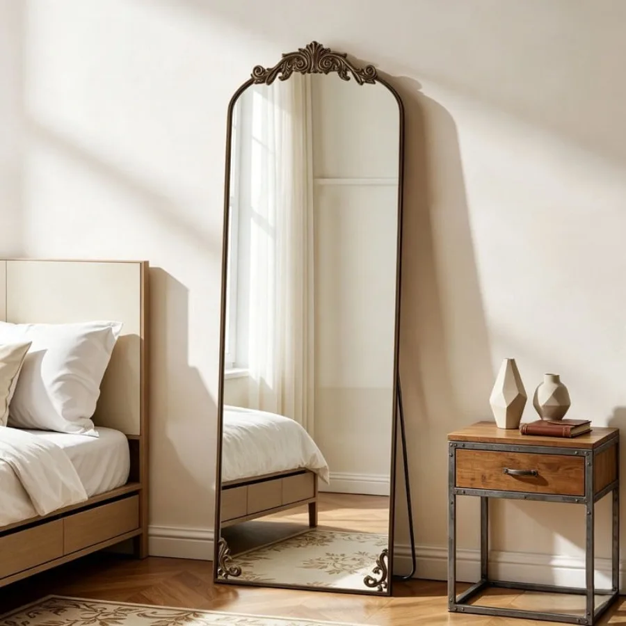 21"x66" Vintage Arched Full Length Dressing Mirror Floor Standing Mirror Wall Mounted Antique Bronze
21"x66" Vintage Arched Full Length Dressing Mirror Floor Standing Mirror Wall Mounted Antique Bronze