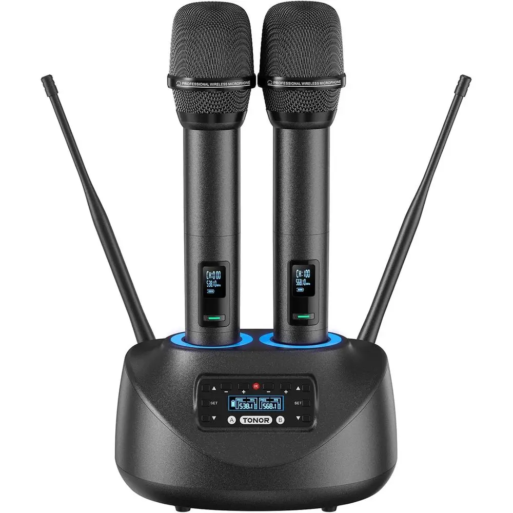 Wireless Bluetooth Microphone System, Rechargeable Dual Handheld for Home Karaoke, Parties, and Events, 260W, Black
Wireless Bluetooth Microphone System, Rechargeable Dual Handheld for Home Karaoke, Parties, and Events, 260W, Black