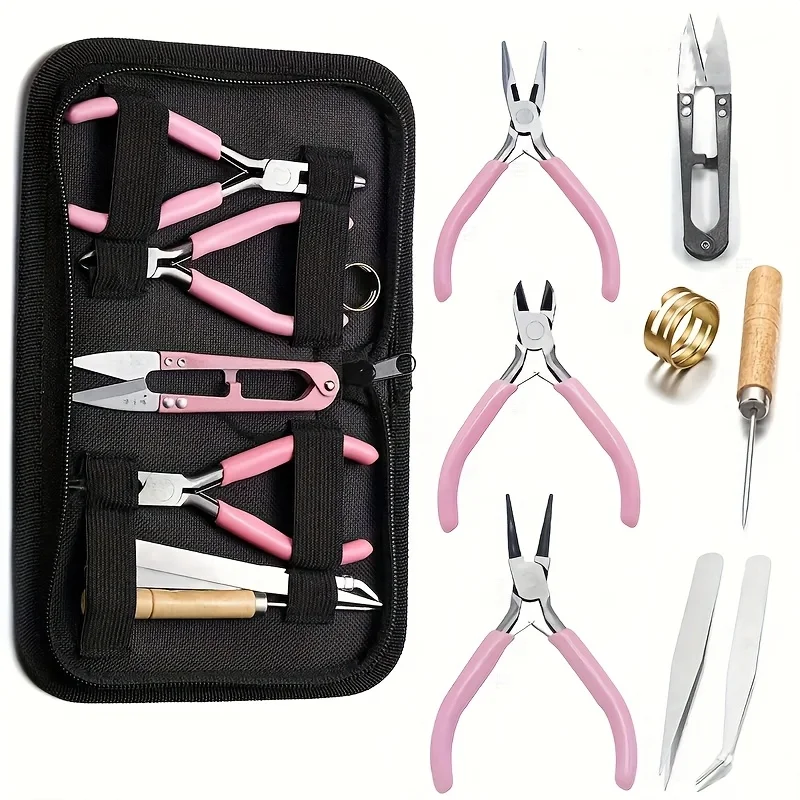 1 Set of Jewelry Making Tools for The Elderly, Including Round Headed Pliers, Pointed Pliers, and Wire Cutters
1 Set of Jewelry Making Tools for The Elderly, Including Round Headed Pliers, Pointed Pliers, and Wire Cutters
