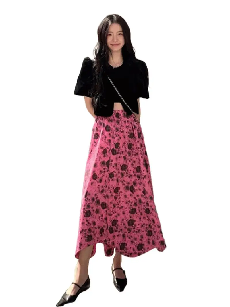 Spring New Cotton Women's Skirts Fresh Floral Print Temperament Wavy Edge Vintage Party Maxi Dress High Waist Cozy Vestidos
Spring New Cotton Women's Skirts Fresh Floral Print Temperament Wavy Edge Vintage Party Maxi Dress High Waist Cozy Vestidos