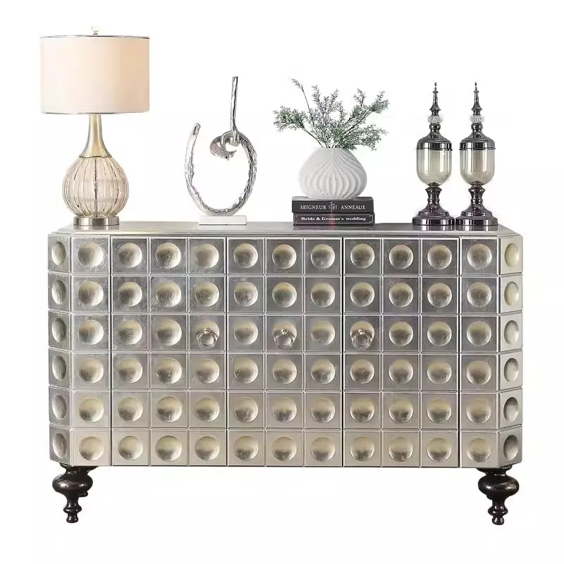 Light luxury entrance door cabinet, living room simple silver foil decorative cabinet, paint entry door partition decorative cab
Light luxury entrance door cabinet, living room simple silver foil decorative cabinet, paint entry door partition decorative cab