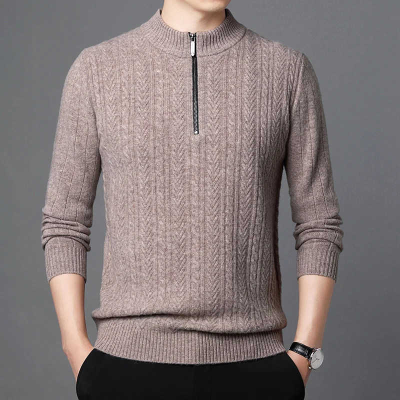 Top Grade Mens 100% Sheep Wool Knit Clothing Autumn & Winter Zipper Jumpers Male Slim Pure Wool Warm Sweaters
Top Grade Mens 100% Sheep Wool Knit Clothing Autumn & Winter Zipper Jumpers Male Slim Pure Wool Warm Sweaters