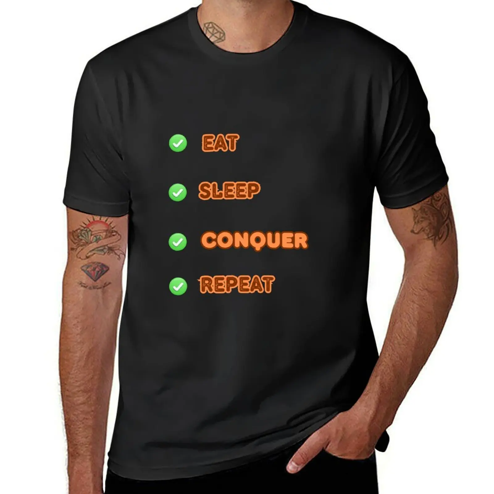 Eat Sleep Conquer Repeat T-Shirt anime funnys new edition anime clothes mens white t shirts
Eat Sleep Conquer Repeat T-Shirt anime funnys new edition anime clothes mens white t shirts