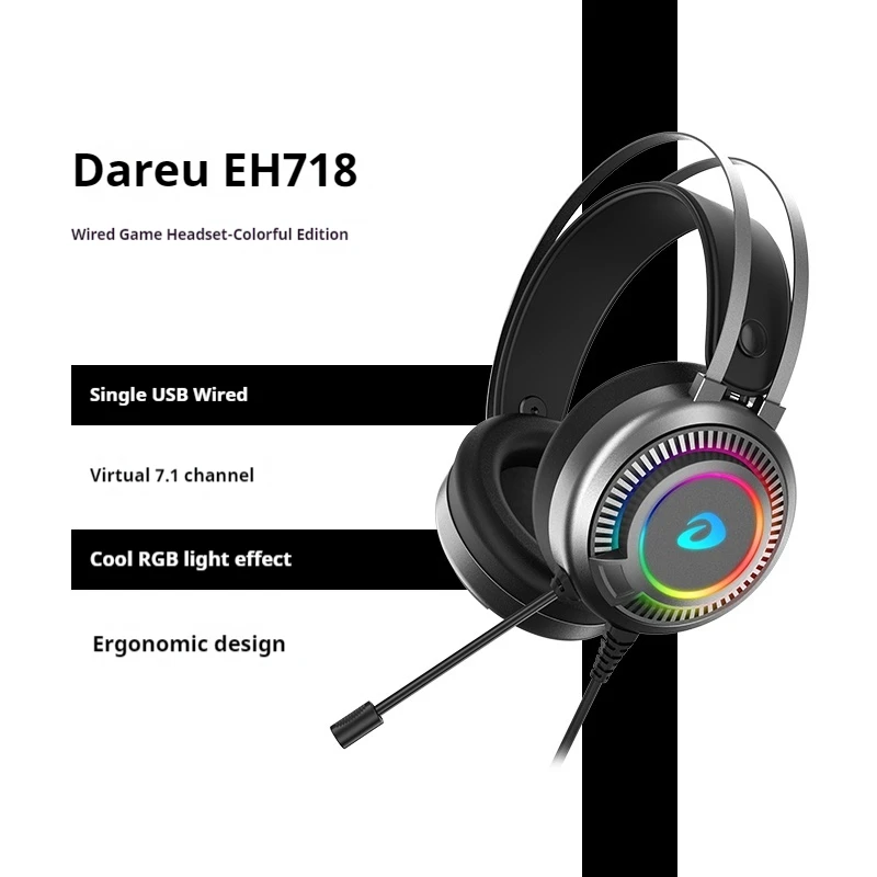 Проводная компьютерная гарнитура Dareu Eh718 для электроспорта 7,1 объемный звук для Pubg/Lol/Csgo Слушайте голос, чтобы подтвердить местоположение
Проводная компьютерная гарнитура Dareu Eh718 для электроспорта 7,1 объемный звук для Pubg/Lol/Csgo Слушайте голос, чтобы подтвердить местоположение