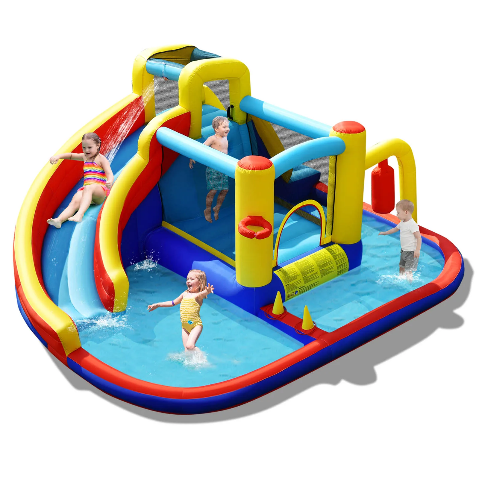 7-in-1 Inflatable Water Slide Water Park Kids Bounce Castle Without Air Blower
7-in-1 Inflatable Water Slide Water Park Kids Bounce Castle Without Air Blower