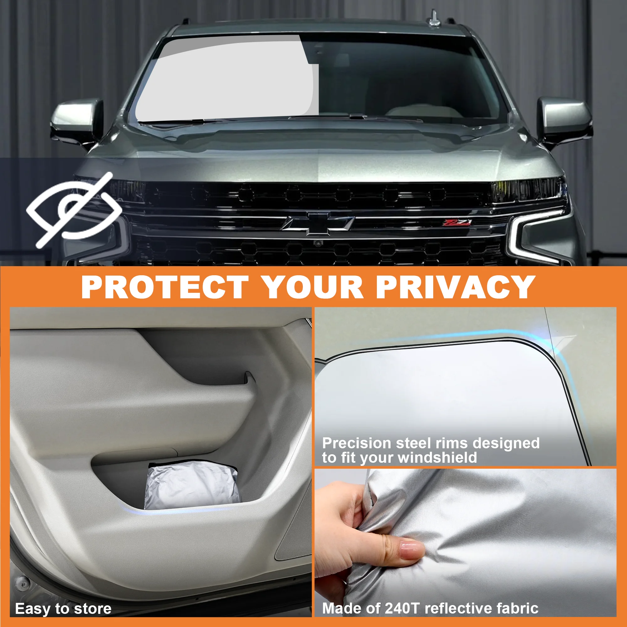 Windshield Sun Shade for Chevy Tahoe 2021-2024 Tahoe Sun Shade Chevy Tahoe Accessories Foldable Front Window Shades Protector
Windshield Sun Shade for Chevy Tahoe 2021-2024 Tahoe Sun Shade Chevy Tahoe Accessories Foldable Front Window Shades Protector